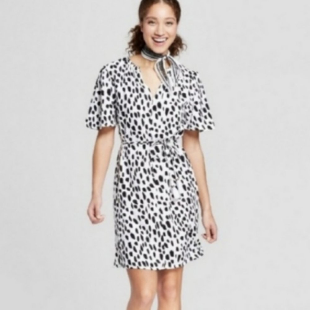 A New Day Black and White Dress Spots Size M